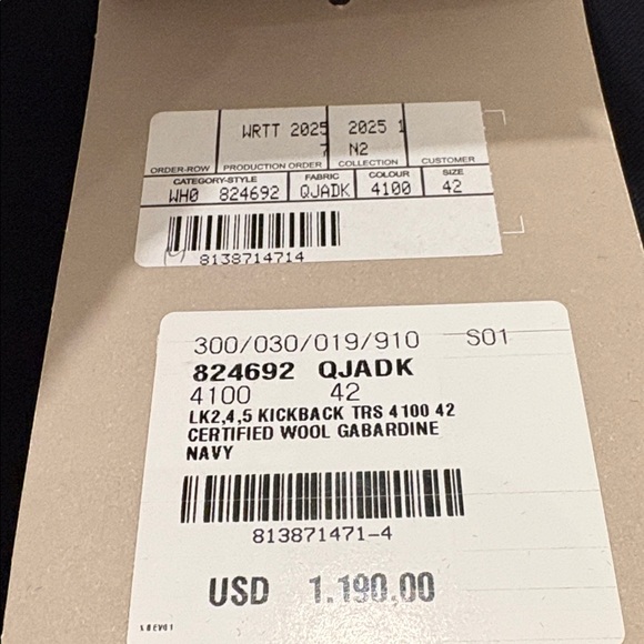 NWT [Alexander McQueen] Kickback Wool Straight Trousers Navy Women’s EU 42/US 28 - Picture 15 of 16